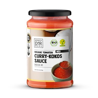 Bio vegane Tomaten Curry Kokos Sauce - 380ml